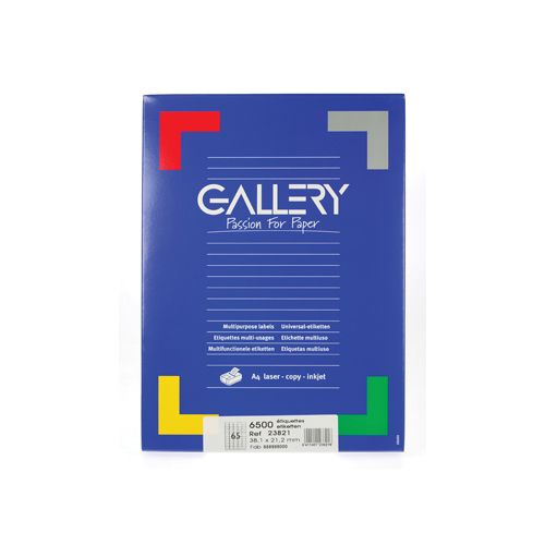 Gallery Gallery witte etik. 38,1x21,2mm ronde hoeken 6.500 etik.