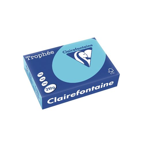 Clairefontaine Papier Clairefontaine Trophée Pastel A4, 210 g, 250 vel, helblauw