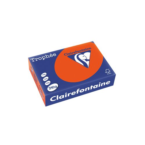 Clairefontaine Papier Clairefontaine Trophée Intens A4, 210 g, 250 vel, fel oranje