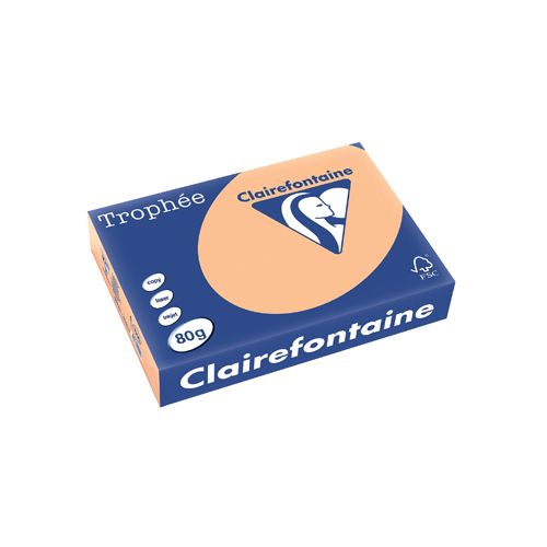 Clairefontaine Papier Clairefontaine Trophée Pastel A4, 80 g, 500 vel, abrikoos