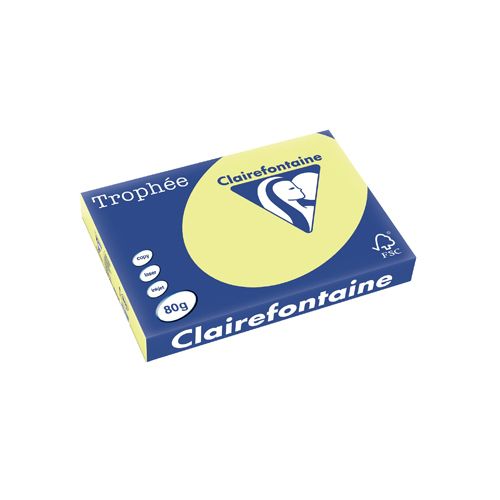 Clairefontaine Papier Clairefontaine Trophée Pastel A3, 80 g, 500 vel, citroengeel