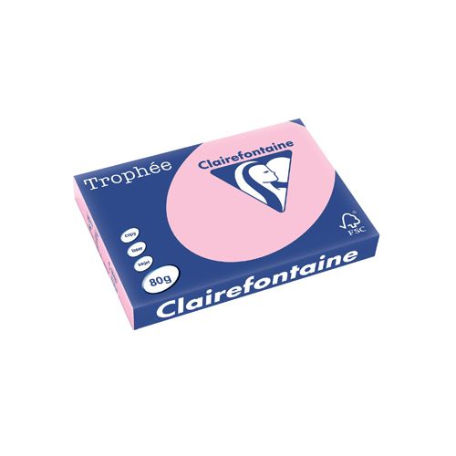 Clairefontaine Papier Clairefontaine Trophée Pastel A3, 80 g, 500 vel, roze