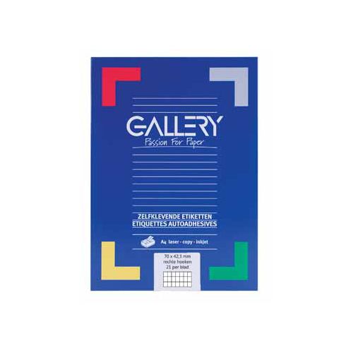 Gallery Gallery witte etik. 70x42,3mm rechte hoeken 2.100 etik.