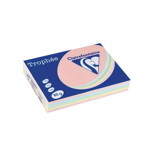 Clairefontaine Clairefontaine Trophée gekleurd papier, A4, 80 g, 5 x 100 vel, geassorteerde kleuren