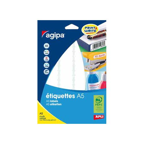 Agipa Agipa witte etiketten Print & Write ft 56 x 34 mm (b x h), 192 stuks, 12 per blad