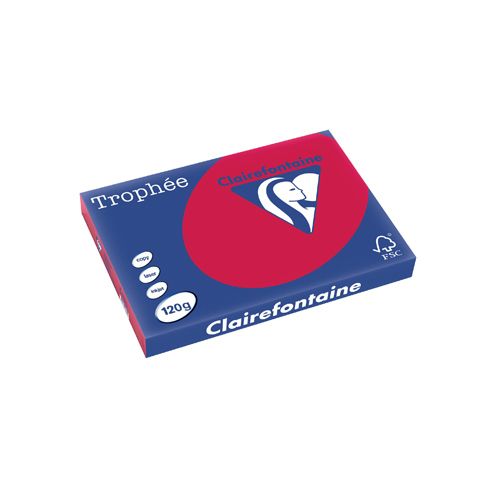 Clairefontaine Clairefontaine Trophée Intens, gekleurd papier, A3, 120 g, 250 vel, kersenrood