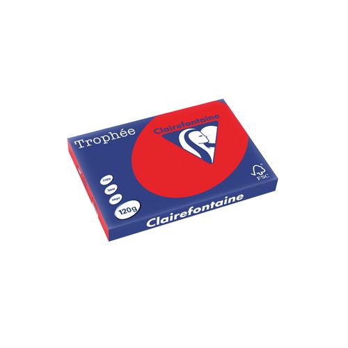 Clairefontaine Papier Clairefontaine Trophée Intens, gekleurd papier, A3, 120 g, 250 vel, koraalrood
