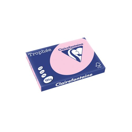 Clairefontaine Papier Clairefontaine Trophée Pastel, gekleurd papier, A3, 120 g, 250 vel, roze