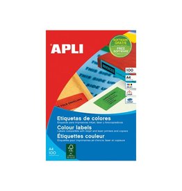 Apli Apli Gekleurde etiketten 105x148mm bl. 80st 4/blad etui 20bl