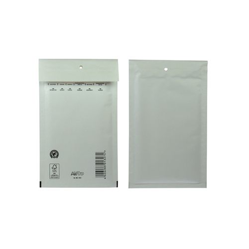 Airpro Bong AirPro luchtkussenenveloppen, ft 120 x 215 mm, met stripsluiting, doos van 200 stuks, wit