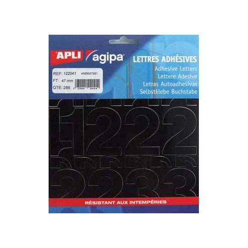 Agipa Agipa etiketten cijfers letterhoogte 47 mm, 286 cijfers