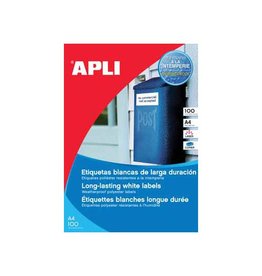 Apli Apli Weerbestendige etiketten ft 210 x 297 mm (b x h), 100 stuks, 1 per blad, doos van 100 blad