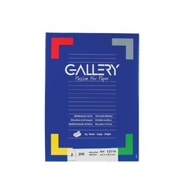 Gallery Gallery witte etik. 210x148,5mm rechte hoeken 200 etik.