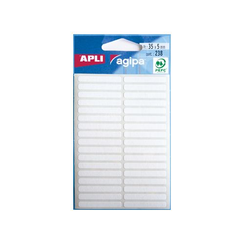 Agipa Agipa witte etiketten in etui ft 5 x 35 mm (b x h), 238 stuks, 34 per blad