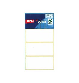 Agipa Agipa witte etiketten in etui ft 34 x 75 mm (b x h), 21 stuks, 3 per blad