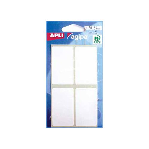 Agipa Agipa witte etiketten in etui ft 30 x 55 mm (b x h), 28 stuks, 4 per blad