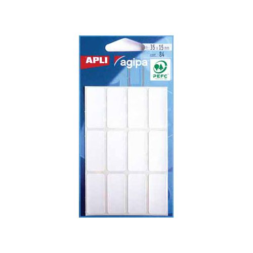 Agipa Agipa witte etiketten in etui 15x35mm, 84st, 12/blad