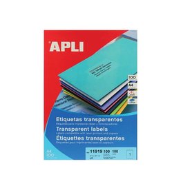Apli Apli Transparante etiketten ft 210 x 297 mm (b x h), 100 stuks, 1 per blad, doos van 100 blad