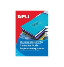 Apli Apli Transparante etiketten ft 70 x 37 mm (b x h), 2.400 stuks, 24 per blad, doos van 100 blad