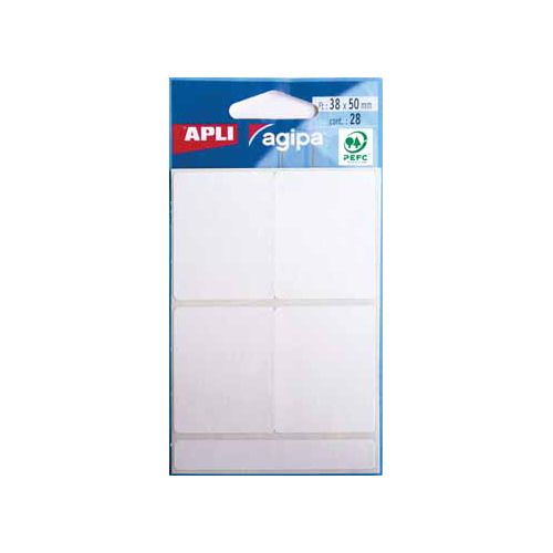 Agipa Agipa witte etiketten in etui 38x50mm (bxh), 28st, 4/blad