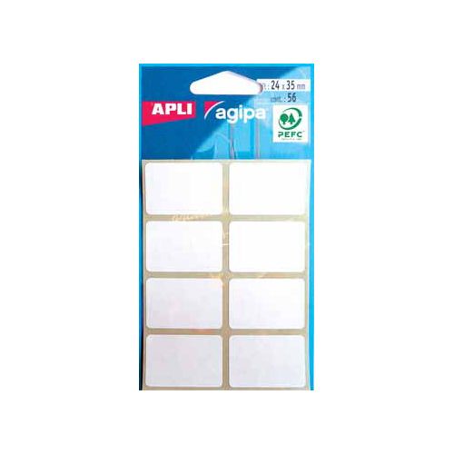 Agipa Agipa witte etiketten in etui 24x35mm (bxh), 56st, 8/blad