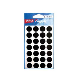 Agipa Agipa ronde etiketten in etui diameter 15 mm, zwart, 168 stuks, 28 per blad