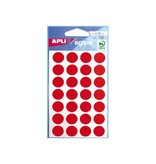 Agipa Agipa ronde etiketten in etui diameter 15 mm, rood, 168 stuks, 28 per blad