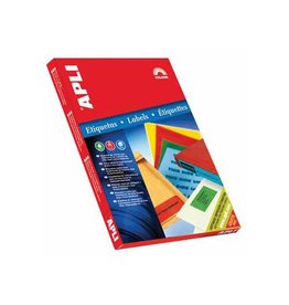 Apli Apli Gekleurde etiketten ft 70 x 37 mm (b x h), groen, 2.400 stuks, 24 per blad