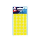 Agipa Agipa ronde etiketten in etui 15mm, geel, 28 per blad