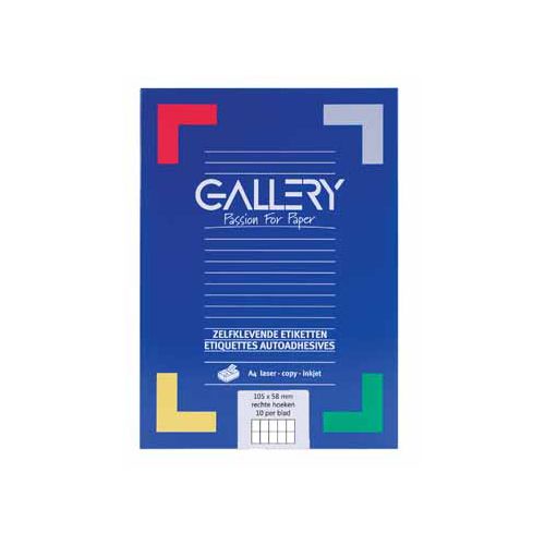 Gallery Gallery witte etik. 105x58mm rechte hoeken 1.000 etik.