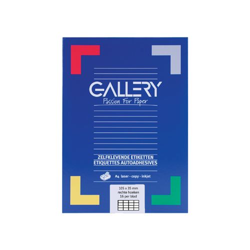 Gallery Gallery witte etik. 105x35mm rechte hoeken 1.600 etik.