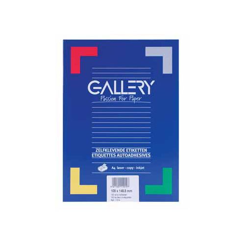 Gallery Gallery witte etik. 105x148,5mm rechte hoeken 400 etik.