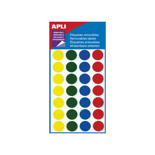 Apli Apli verwijderbare etiketten cirkel 15 mm (b x h), 112 stuks