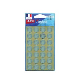 Agipa Agipa ronde etiketten in etui 15mm, zilver, 112st