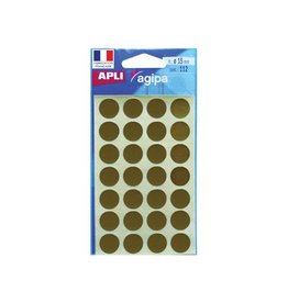Agipa Agipa ronde etiketten in etui diameter 15 mm, goud, 112 stuks, 28 per blad