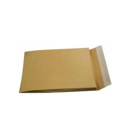 Gallery Gallery enveloppen met balg ft 229 x 324 x 35 mm, stripsluiting, bruine kraft, doos van 250 stuks