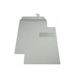 Gallery Gallery enveloppen ft 229 x 324 mm, venster rechts, stripsluiting, binnenzijde grijs, doos van 250 stuks