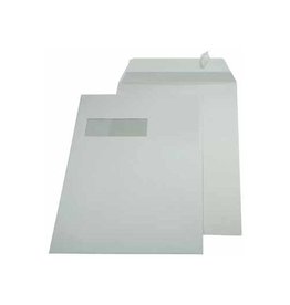 Gallery Gallery enveloppen ft 229 x 324 mm, venster links, stripsluiting, binnenzijde grijs, doos van 250 stuks