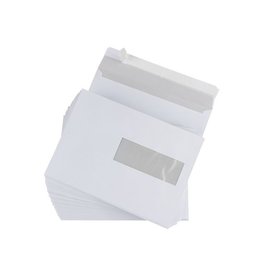 Gallery Gallery enveloppen ft 156 x 220 mm, venster rechts, stripsluiting, binnenzijde grijs, 500 stuks