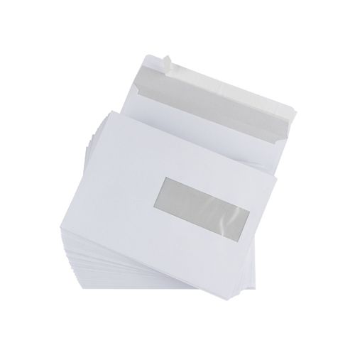 Gallery Gallery enveloppen ft 156 x 220 mm, venster rechts, stripsluiting, binnenzijde grijs, 500 stuks