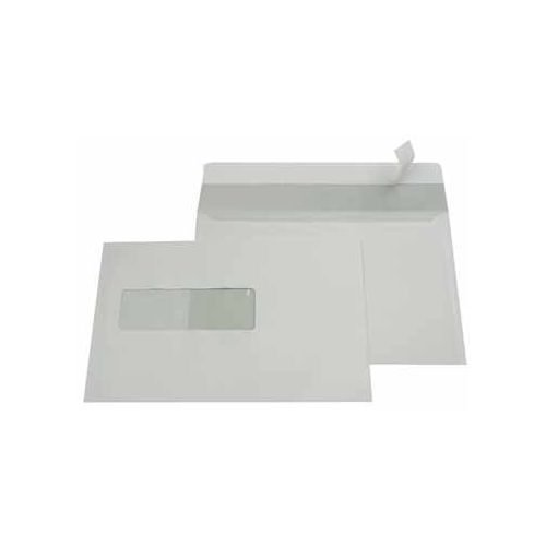 Gallery Gallery enveloppen ft 156 x 220 mm, venster links, stripsluiting, binnenzijde grijs, 500 stuks