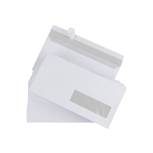 Gallery Gallery enveloppen ft 110 x 220 mm, venster rechts, stripsluiting, doos van 500 stuks