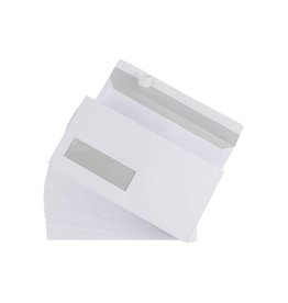 Gallery Gallery enveloppen ft 110 x 220 mm, venster links, stripsluiting, doos van 500 stuks