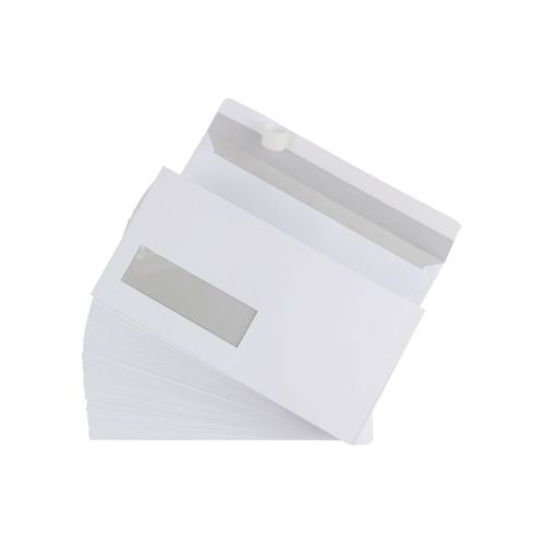 Gallery Gallery enveloppen ft 110 x 220 mm, venster links, stripsluiting, doos van 500 stuks