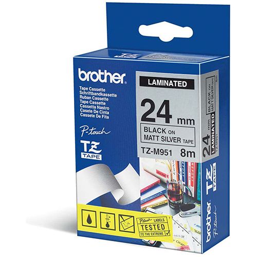 Brother Lettertape BROTHER p-touch tzem951 zilve