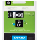Dymo Dymo D1 permanente polyestertape 24 mm, wit op zwart [5st]