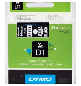 Dymo Dymo D1 permanente polyestertape 24 mm, wit op zwart [5st]