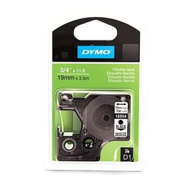 Dymo Dymo D1 flexibele nylontape 19 mm, zwart op wit [5st]