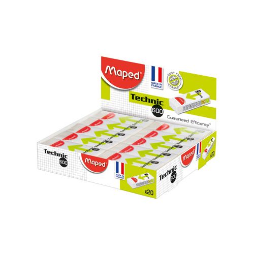 Maped Maped gum Technic 600, wit, doos van 20 stuks