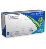 Bingold Handschoenen uit latex, extra large, wit, poedervrij, doos van 100 stuks